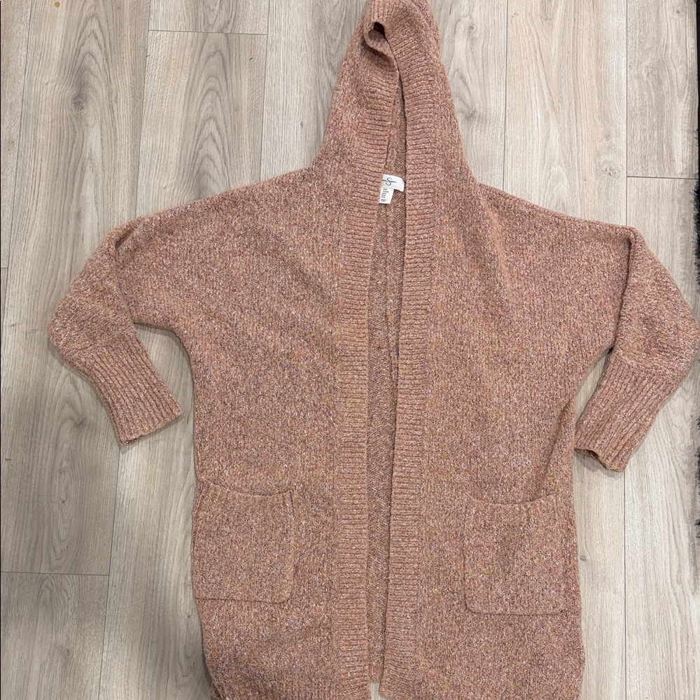Jessica Simpson Cozy Pink Hooded Cardigan